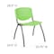Flash Furniture HERCULES Series 880 lb. Capacity Green Plastic Stack Chair with Titanium Gray Powder Coated Frame RUT-F01A-GN-GG - alternate 5